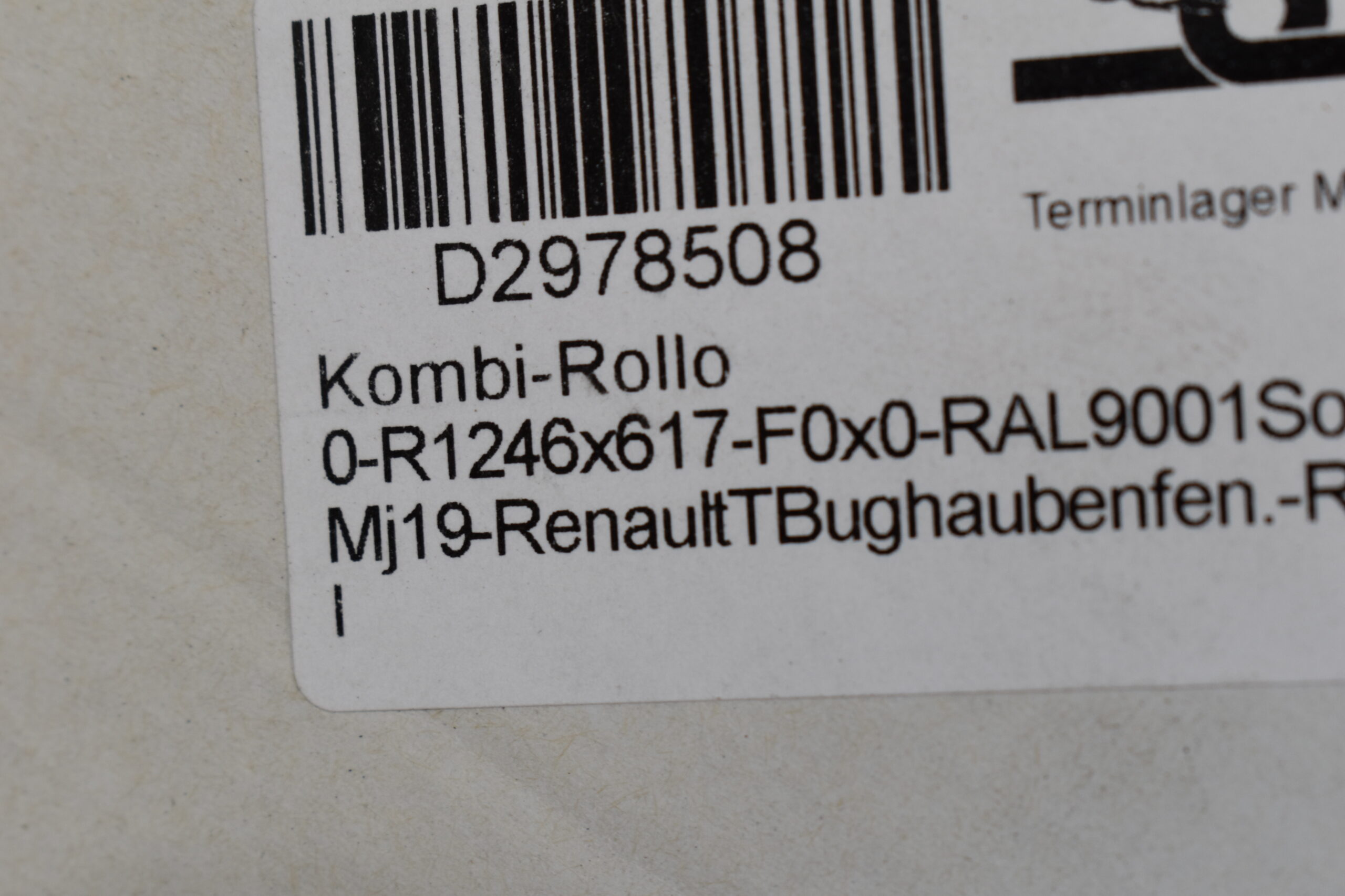 Remiflair 4 Kombi-Rollo MJ19-Renault T Bughaubenfenster weiß