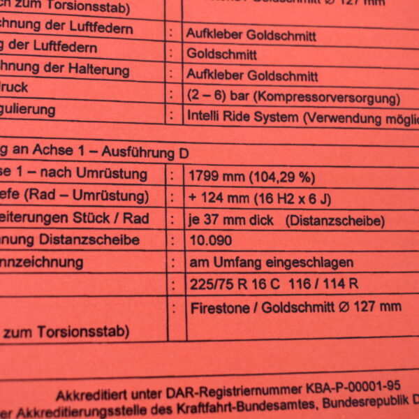 Spurverbreiterung für Ducato 230 Maxi Daily 10/14 und Mercedes Sprinter