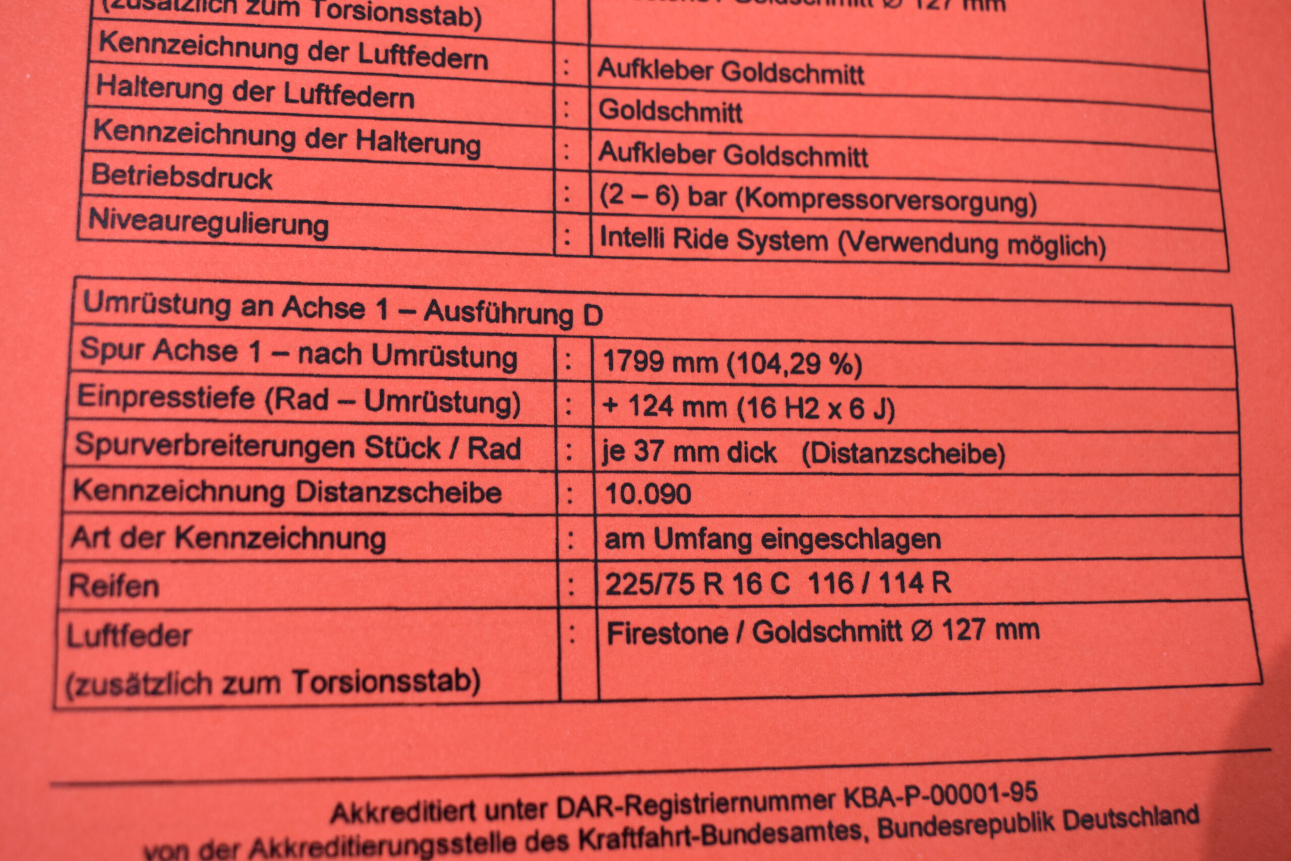 Spurverbreiterung für Ducato 230 Maxi Daily 10/14 und Mercedes Sprinter