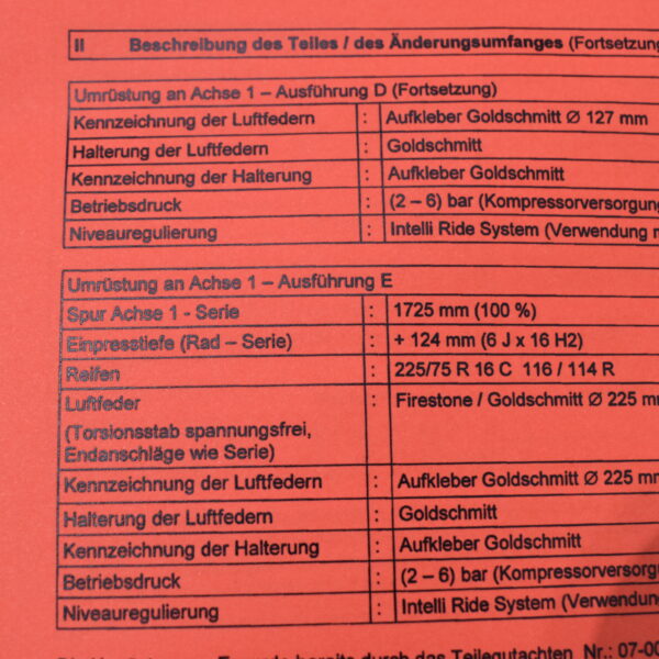 Spurverbreiterung für Ducato 230 Maxi Daily 10/14 und Mercedes Sprinter