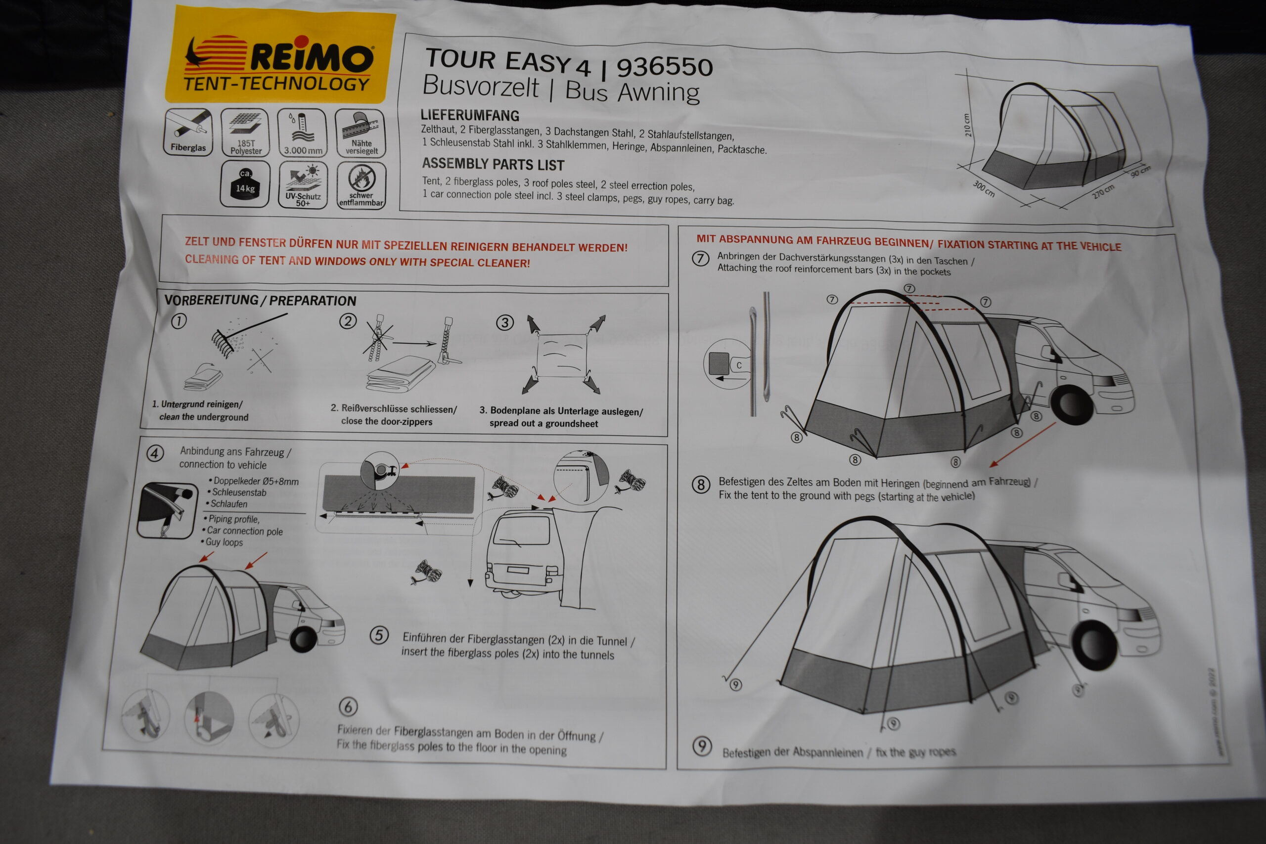 Reimo Bus Vorzelt Tour Easy 4