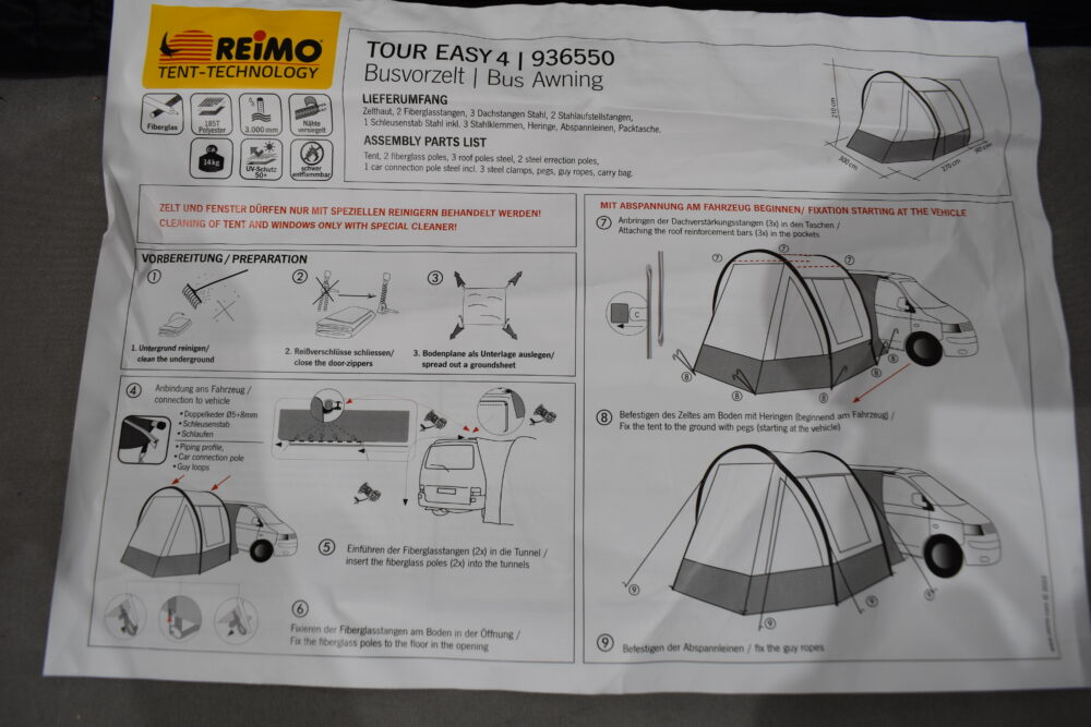 Reimo Bus Vorzelt Tour Easy 4