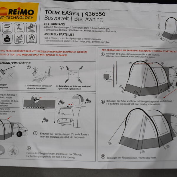 Reimo Bus Vorzelt Tour Easy 4