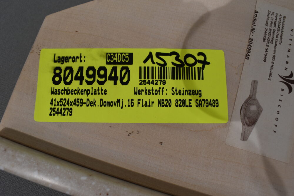Waschbeckenplatte 41x524x459mm