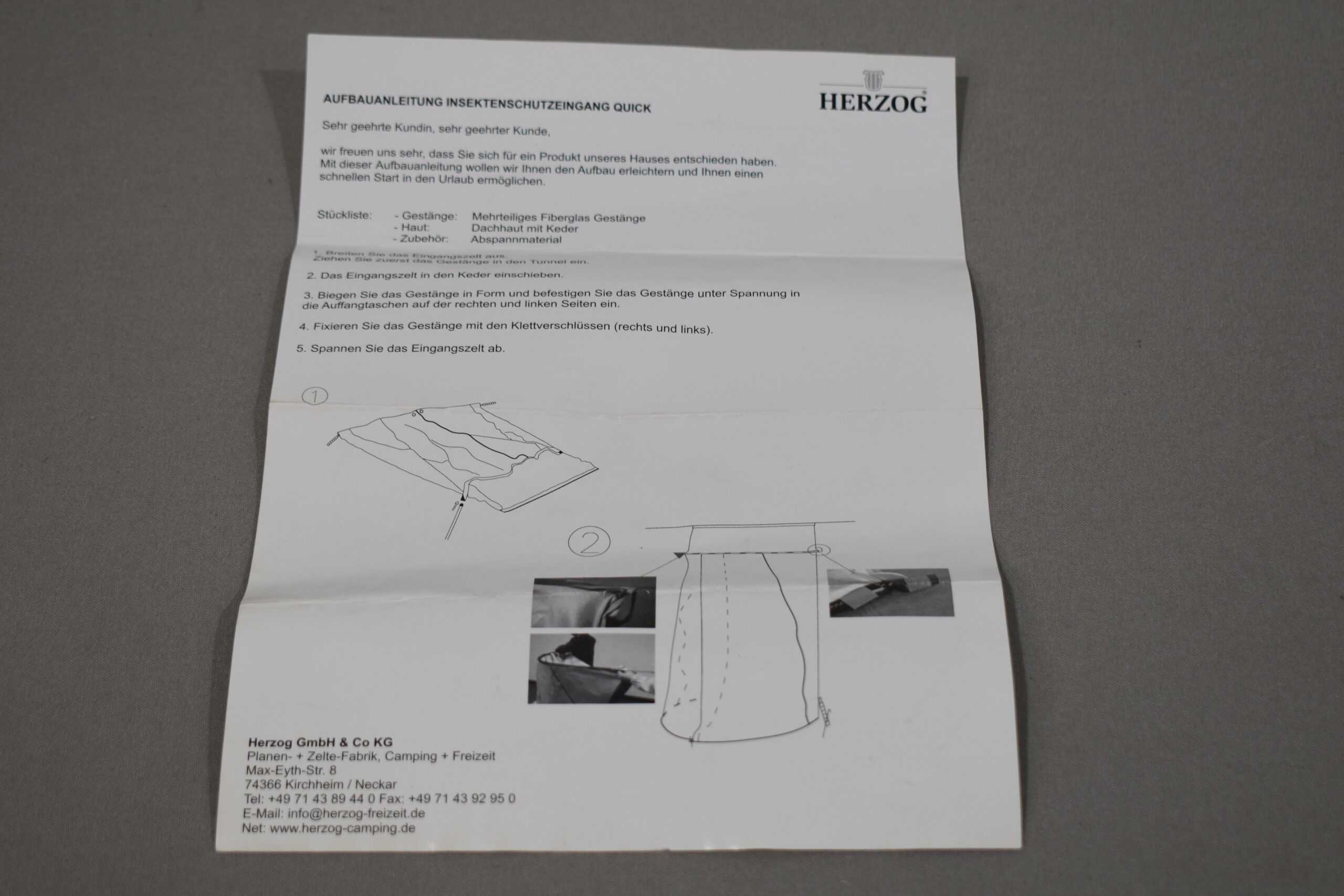 Quick Eingangsmarkise 1250x2400mm