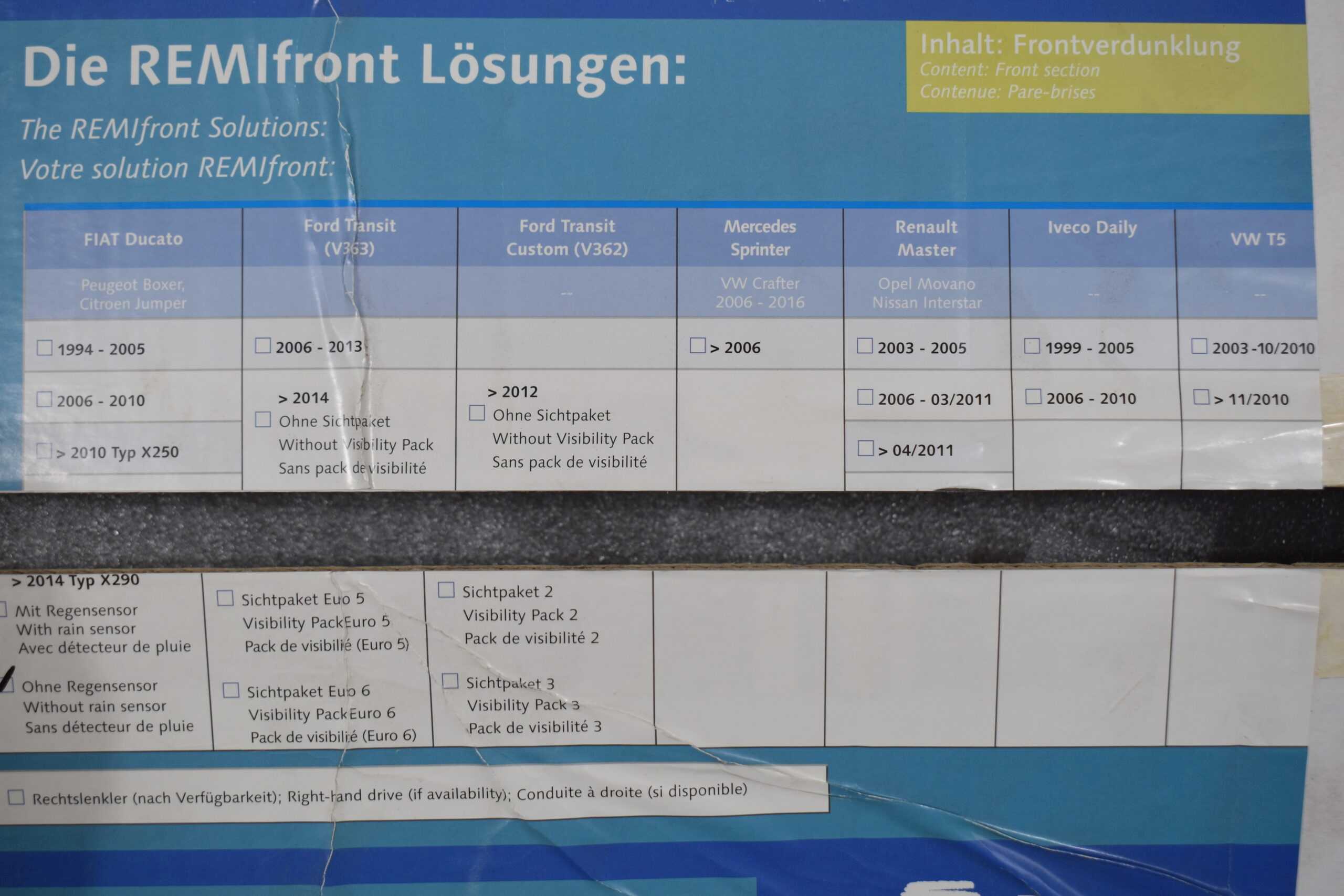 Remis Verdunklungs-Plissee für Fahrerkabine