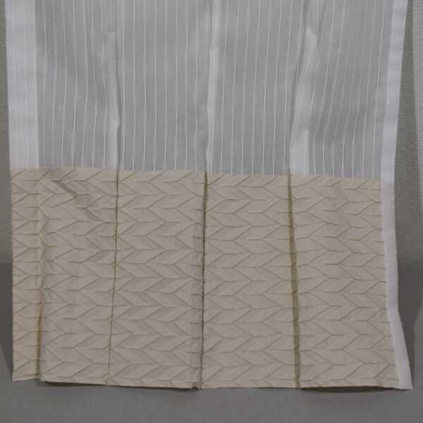 Seitenzug-Rollo-Satz Linos mit Bordüre weiß/beige