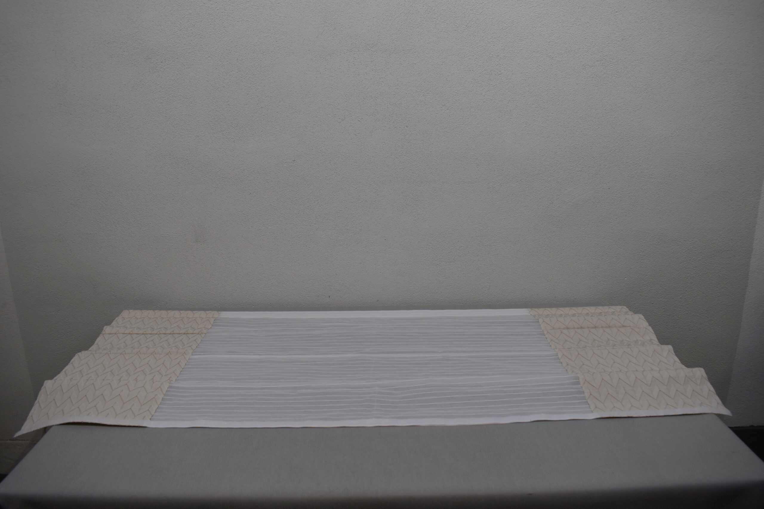 Seitenzug-Rollo-Satz Linos mit Bordüre weiß/beige