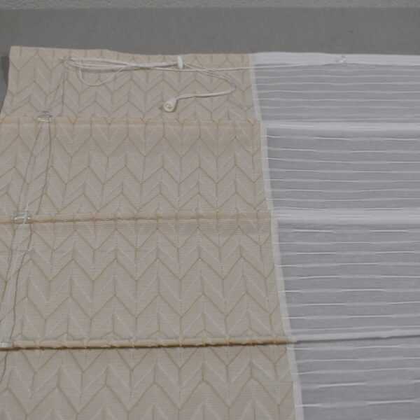 Seitenzug-Rollo-Satz Linos mit Bordüre weiß/beige