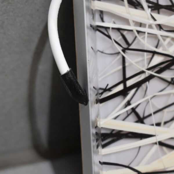 Panel in Grasoptik/Lampe 170x1655x25mm schwarz/weiß