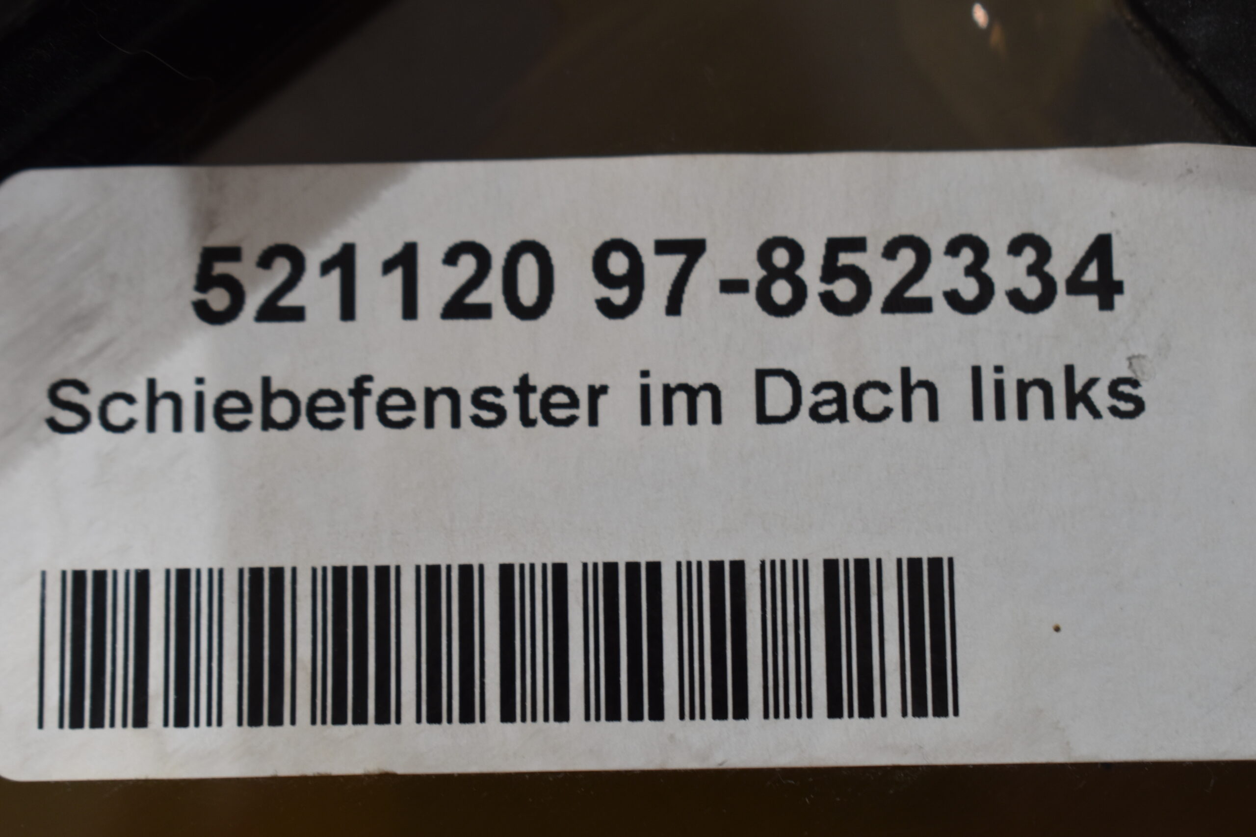 Schiebefenster im Dach links 700x150mm schwarz