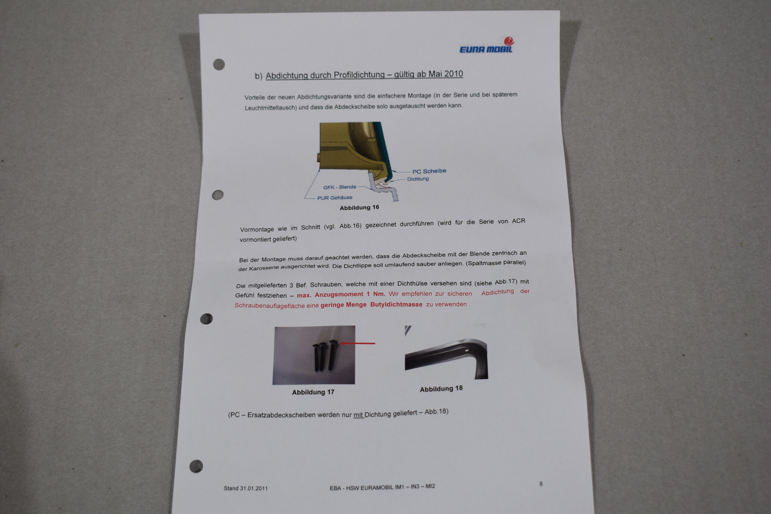 Leuchtenträger einteilig links IN3 MJ2