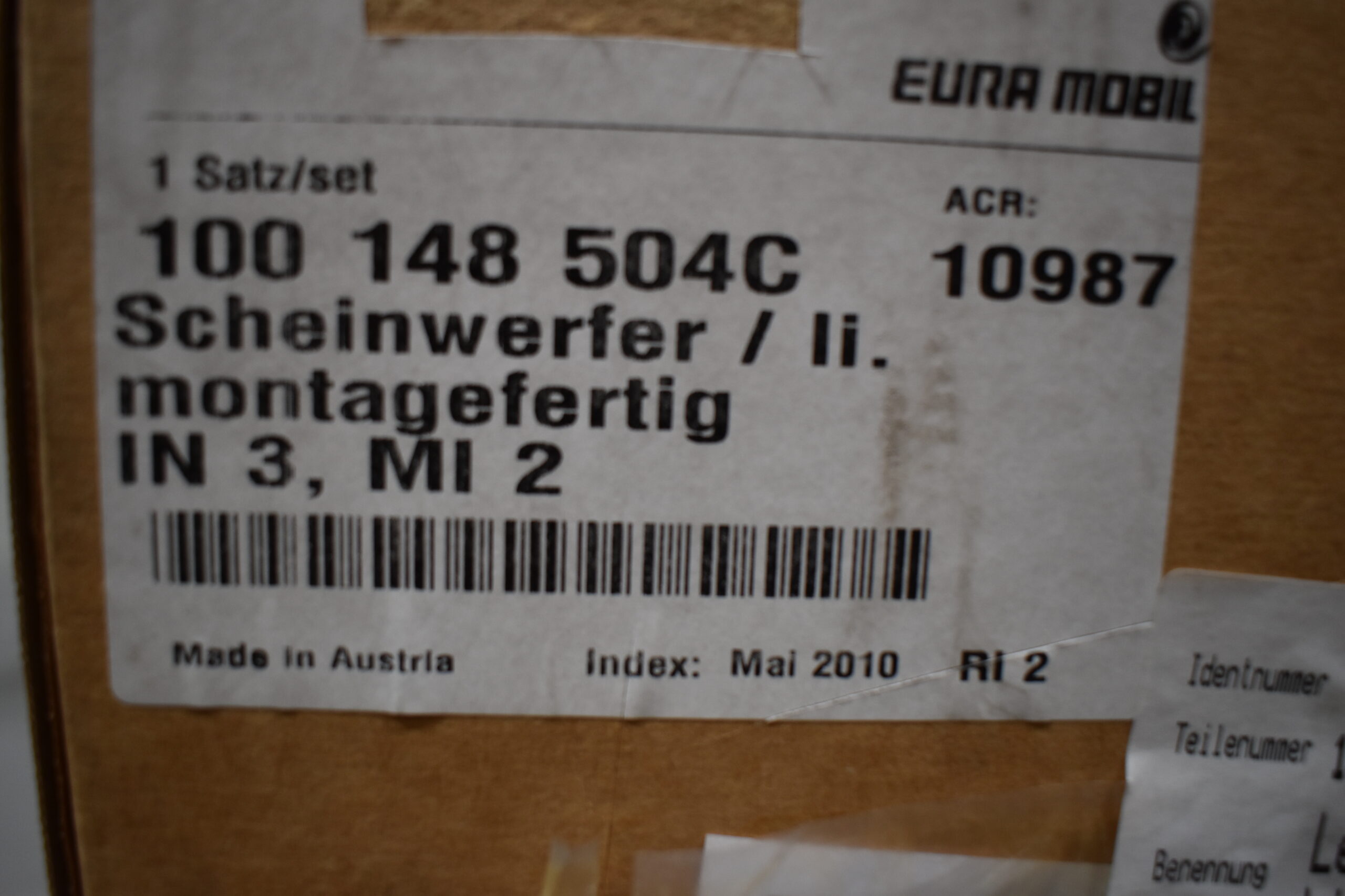 Leuchtenträger einteilig links IN3 MJ2