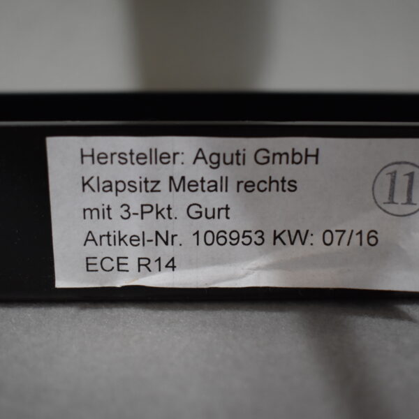 Aguti Klappsitz rechts; grau-schwarz