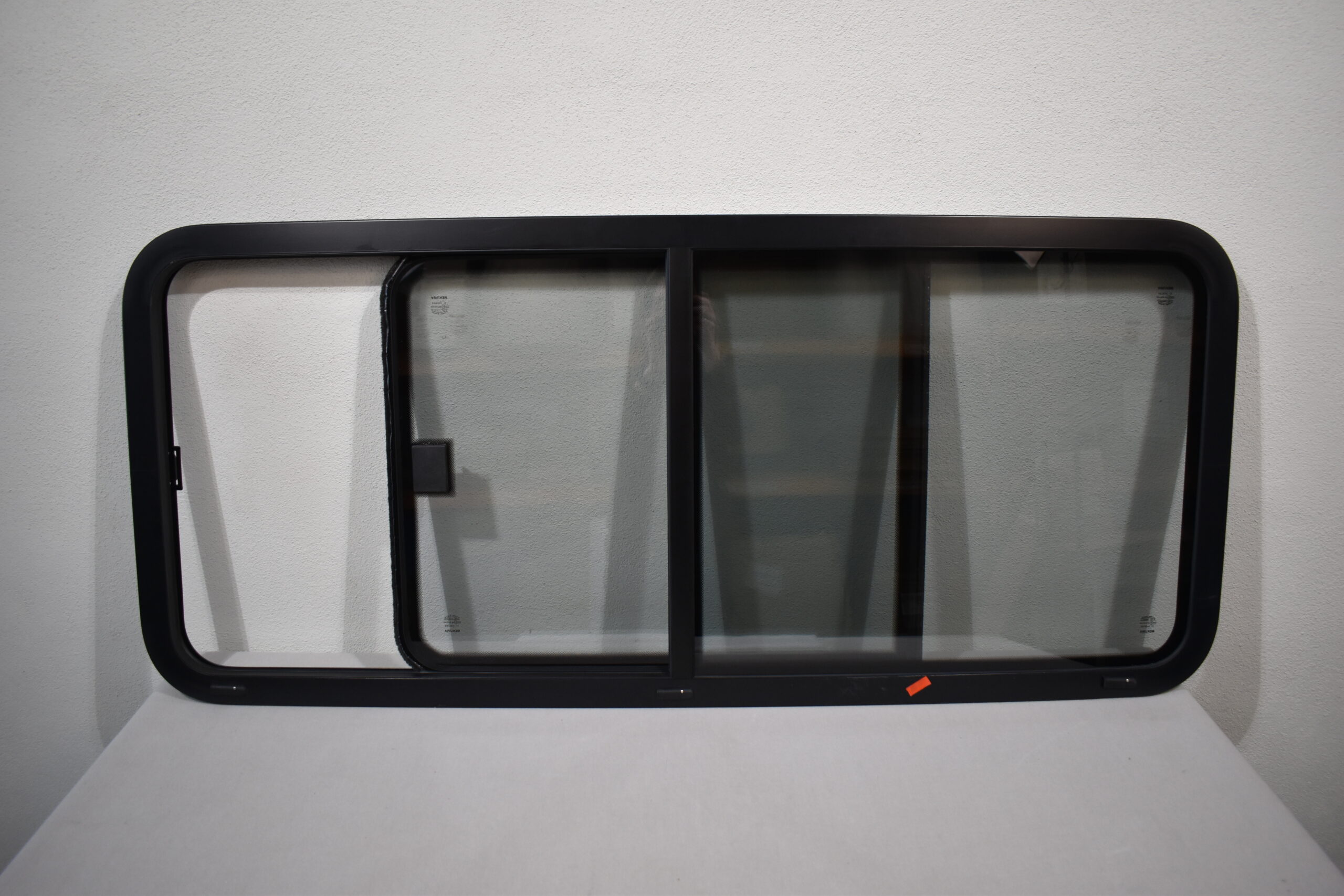Mekuwa Echtglas Schiebefenster 1400x600mm; schwarz