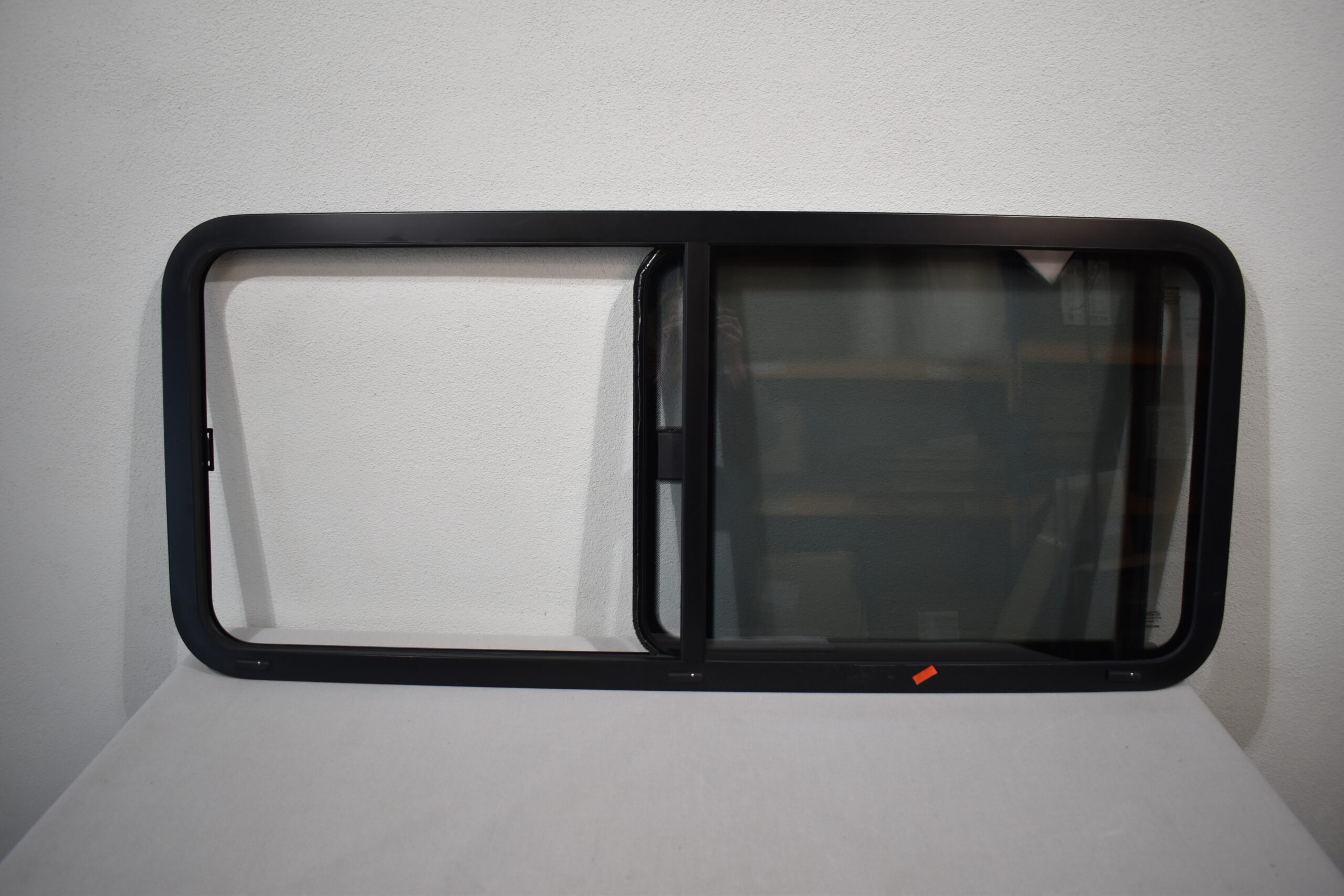 Mekuwa Echtglas Schiebefenster 1400x600mm; schwarz