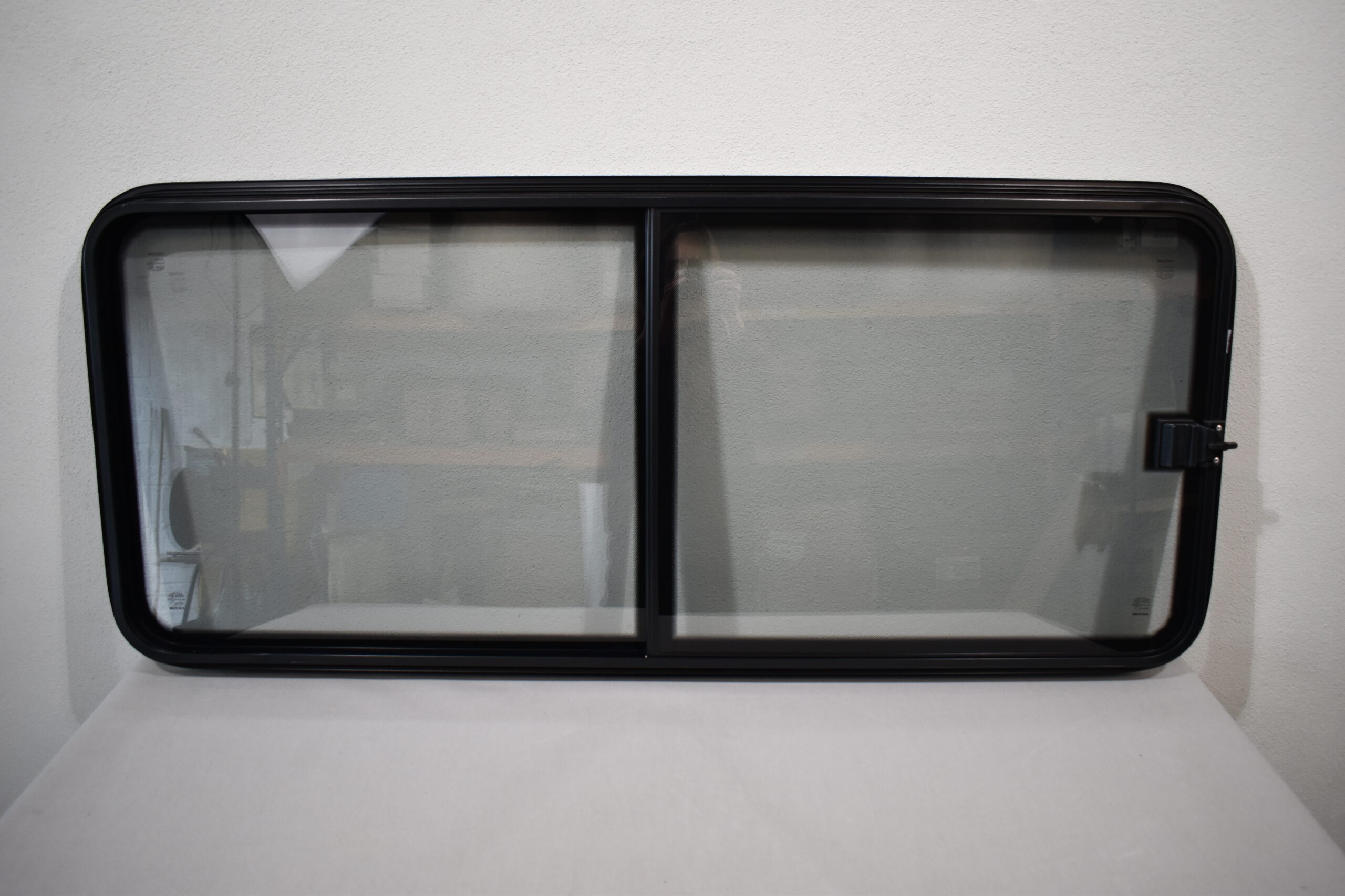 Mekuwa Echtglas Schiebefenster 1400x600mm; schwarz