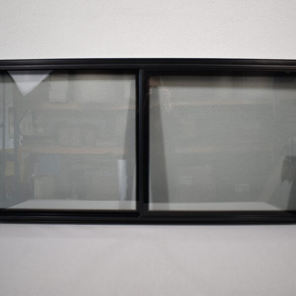 Mekuwa Echtglas Schiebefenster 1400x600mm; schwarz