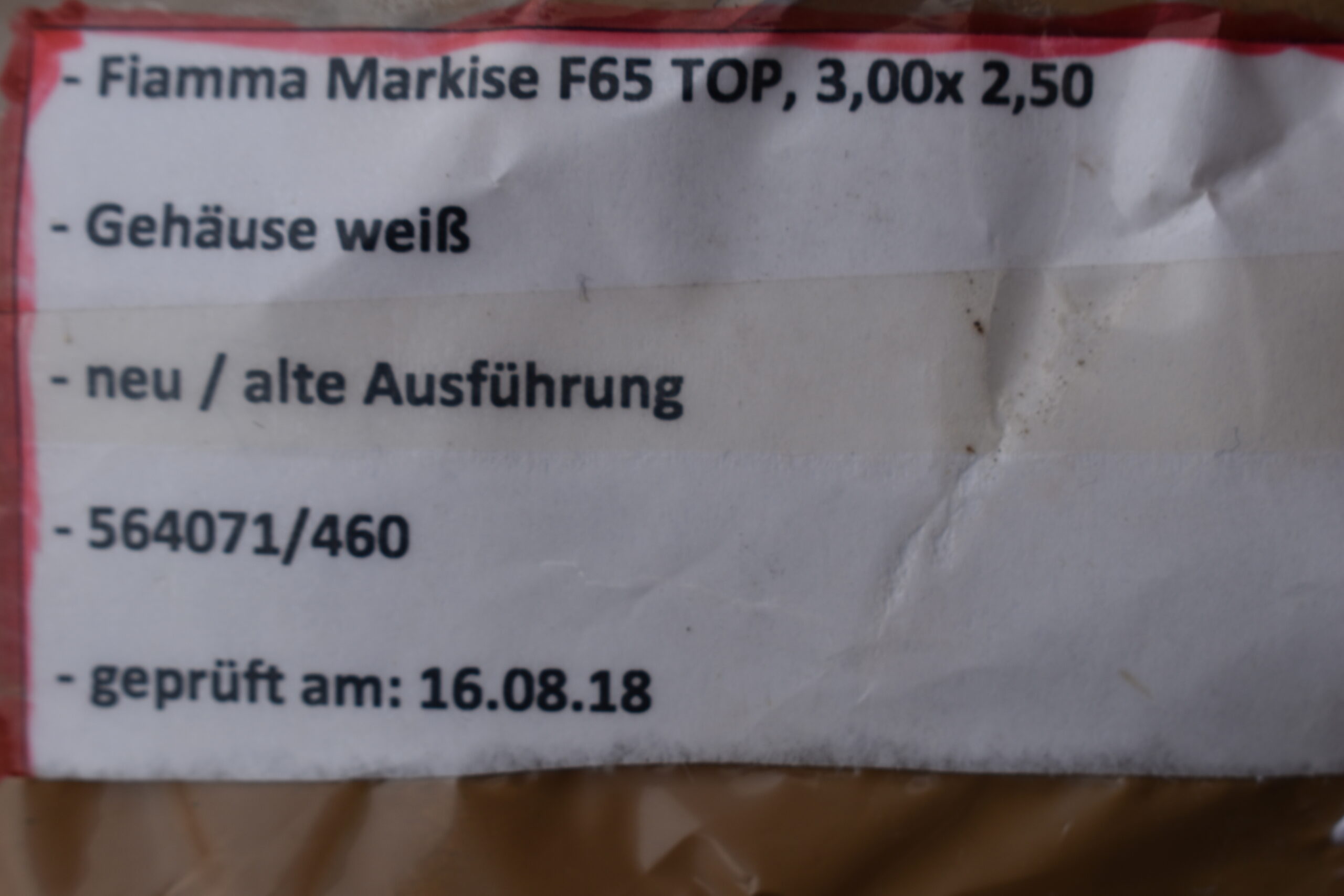 Fiamma F65 Top Dachmarkise 300cm