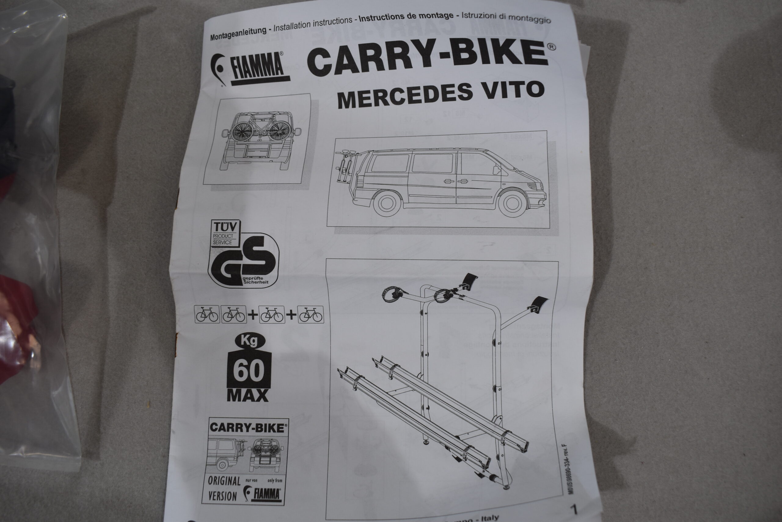 Fiamma Fahrradträger Carry-Bike für Vito W638