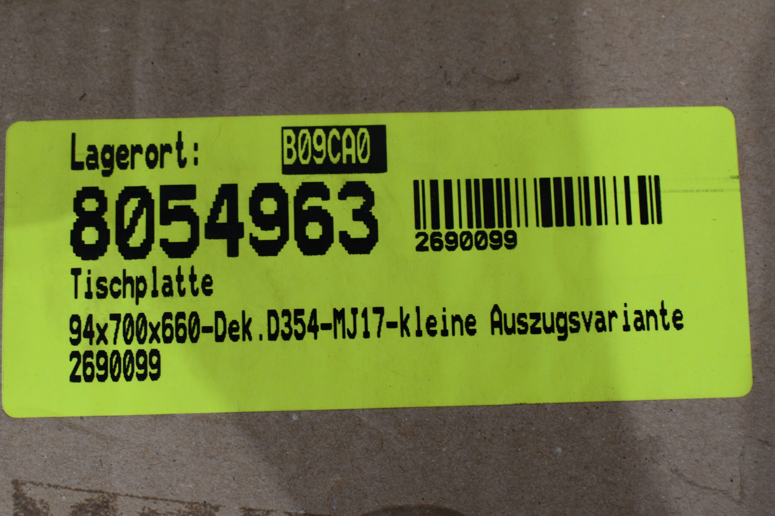 Tischplatte 94x700x660mm; weiß/hell Ahorn