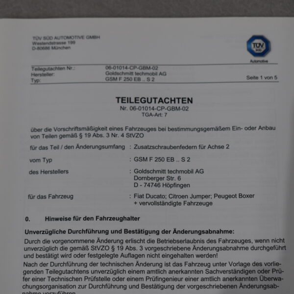 Zusatzschraubenfeder Montagesatz Hinterachse für Fiat Ducato; Citroen Jumper; Peugeot Boxer