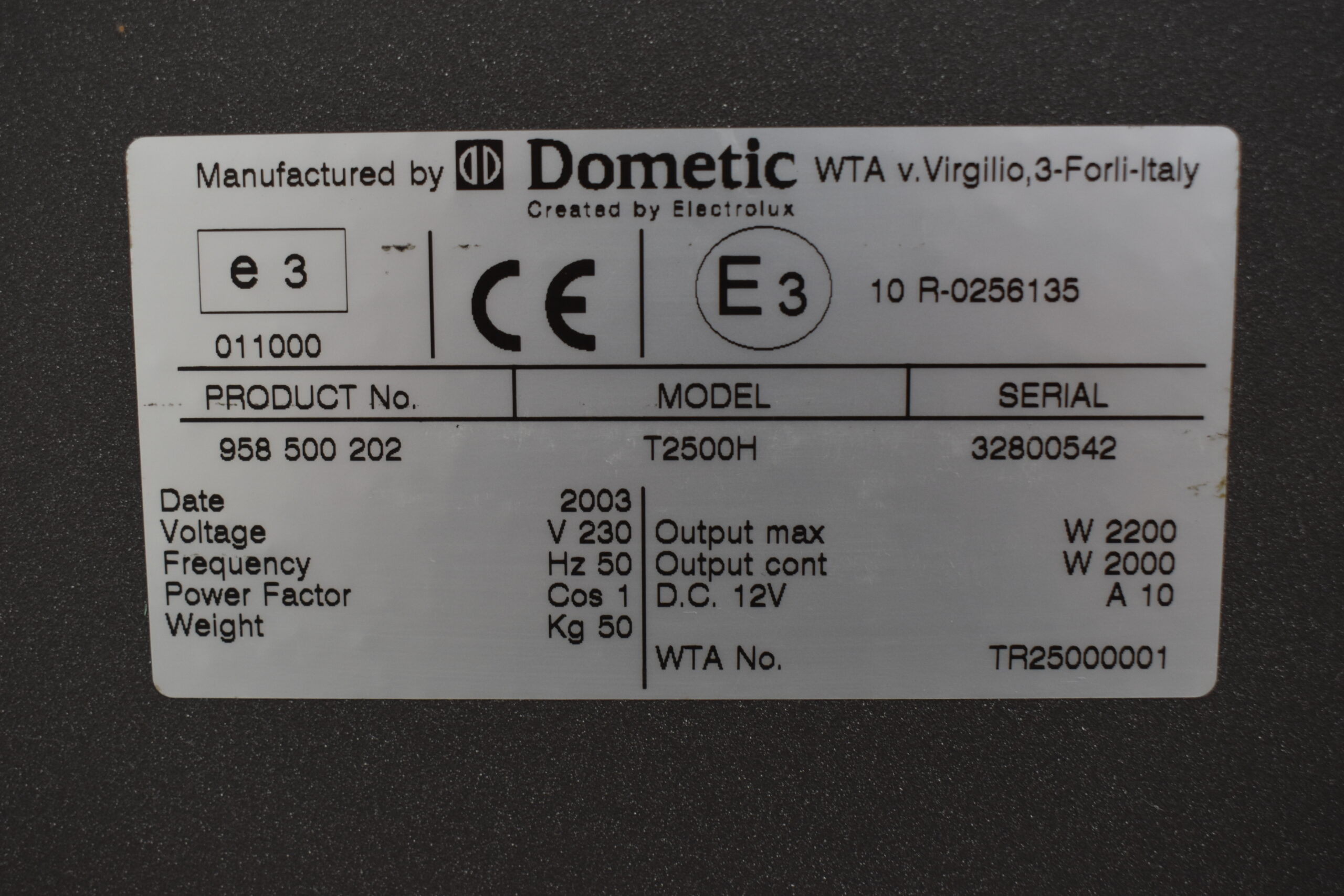 Dometic Electrolux Generator T2500H