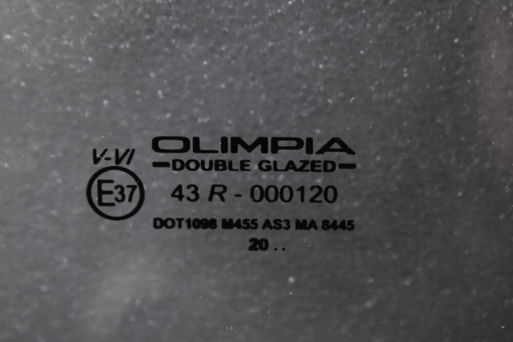 Olimpia Festglasscheibe; 1210x580mm; weiß