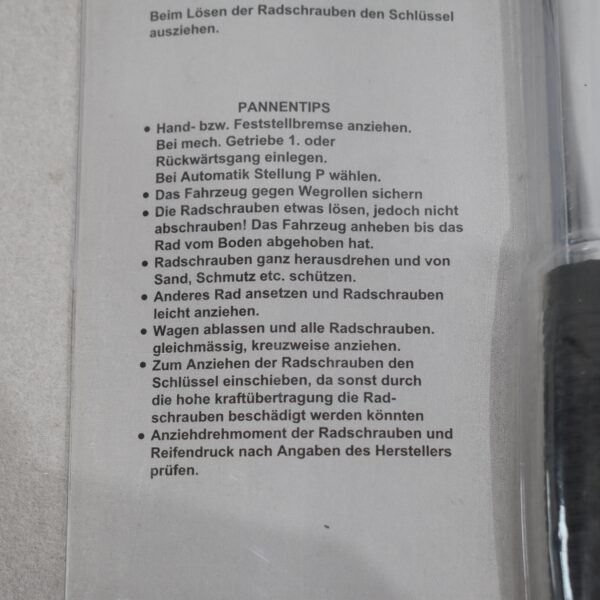 Radmutterschlüssel für 17 und 19mm Nuss