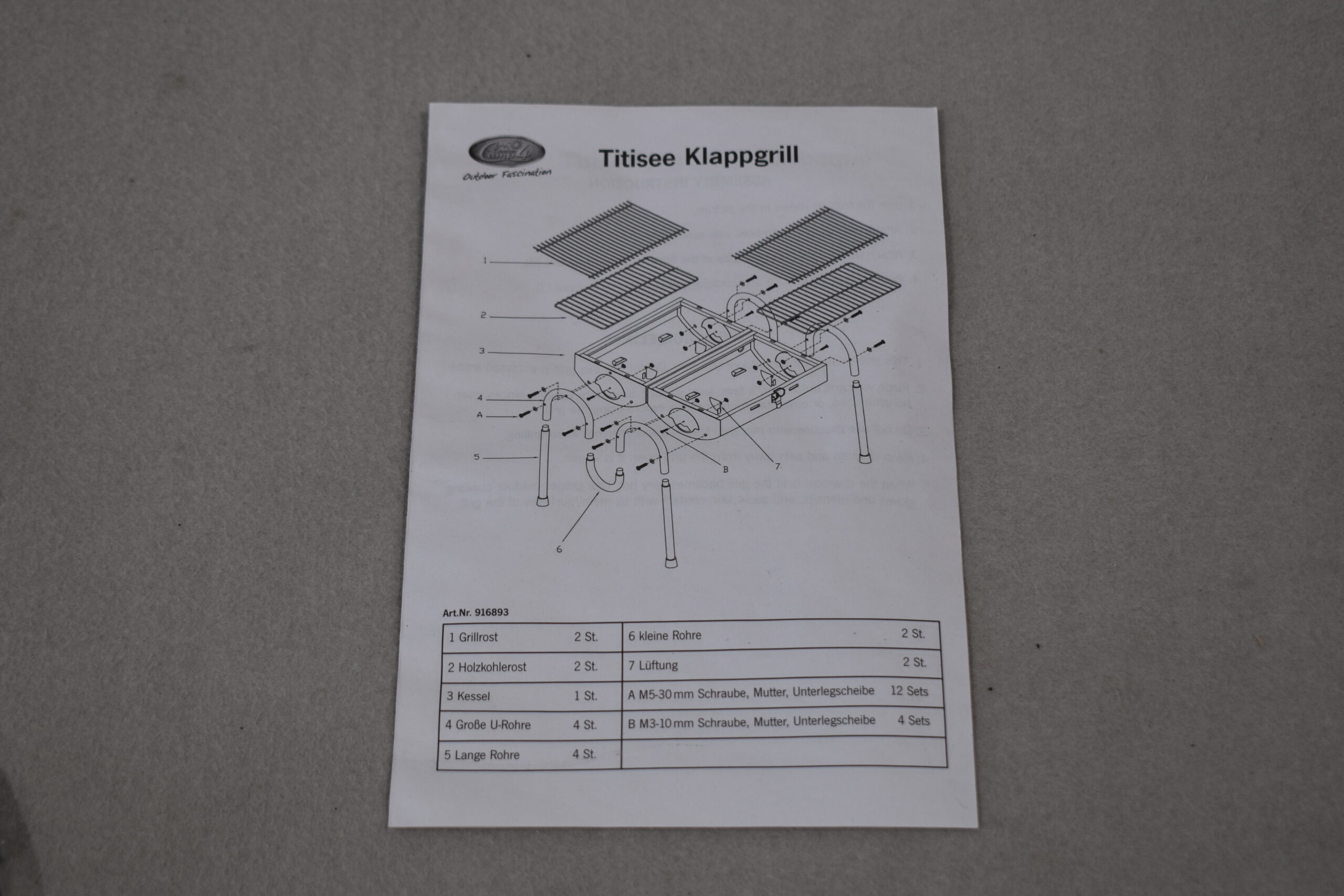 Camp 4 Edelstahl Klappgrill