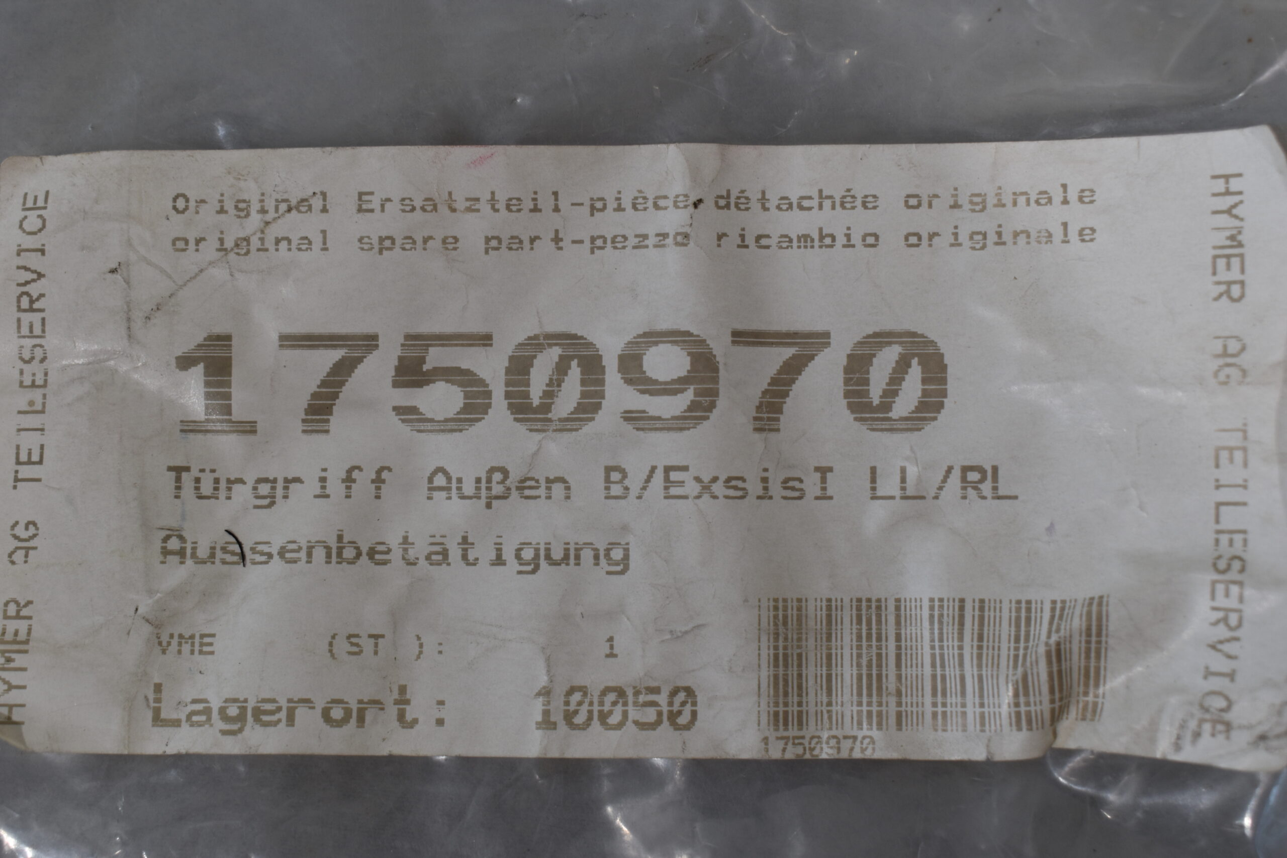 Außengriff für Aufbautür; schwarz