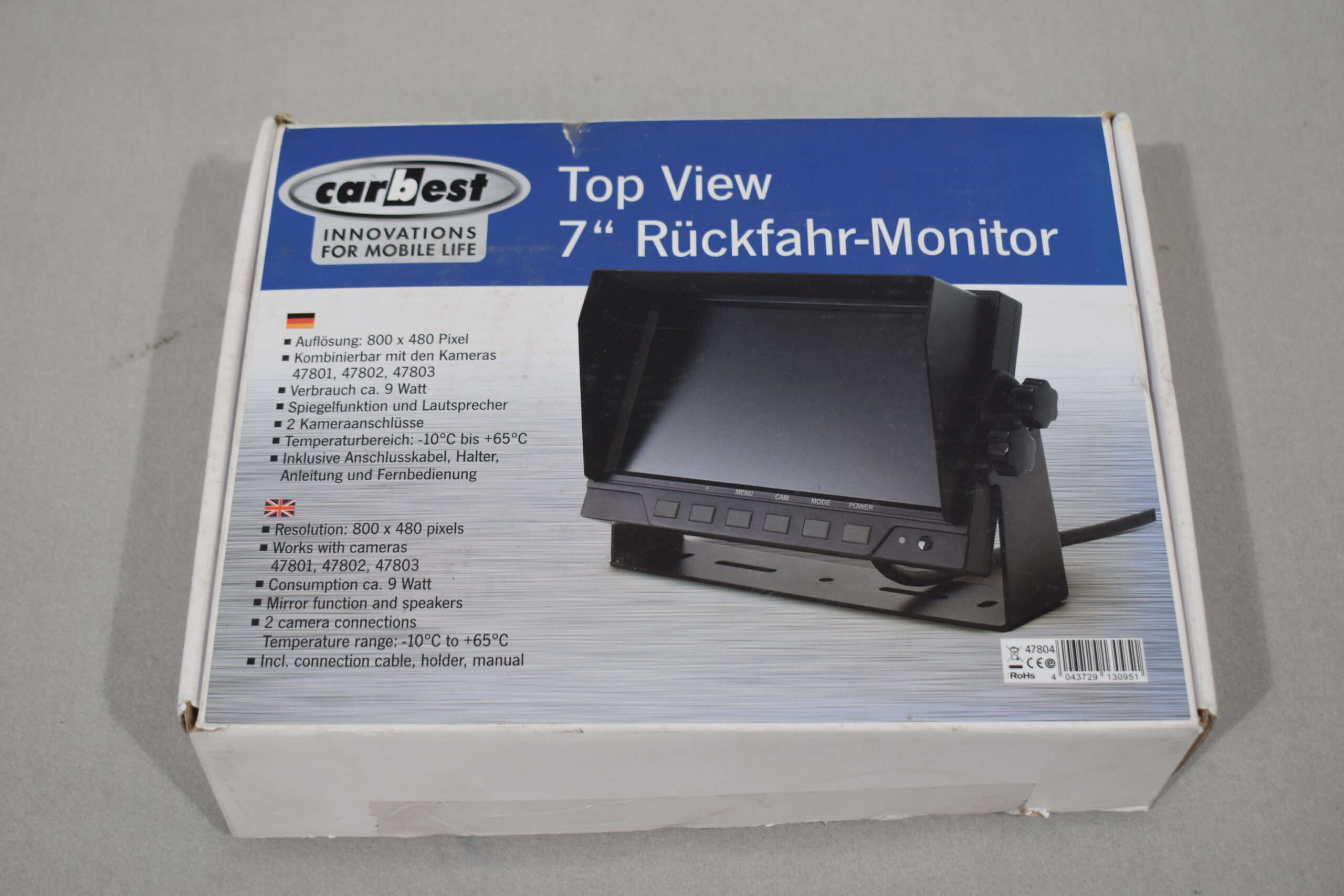 Carbest Top View 7" Rückfahr-Monitor – Bild 12