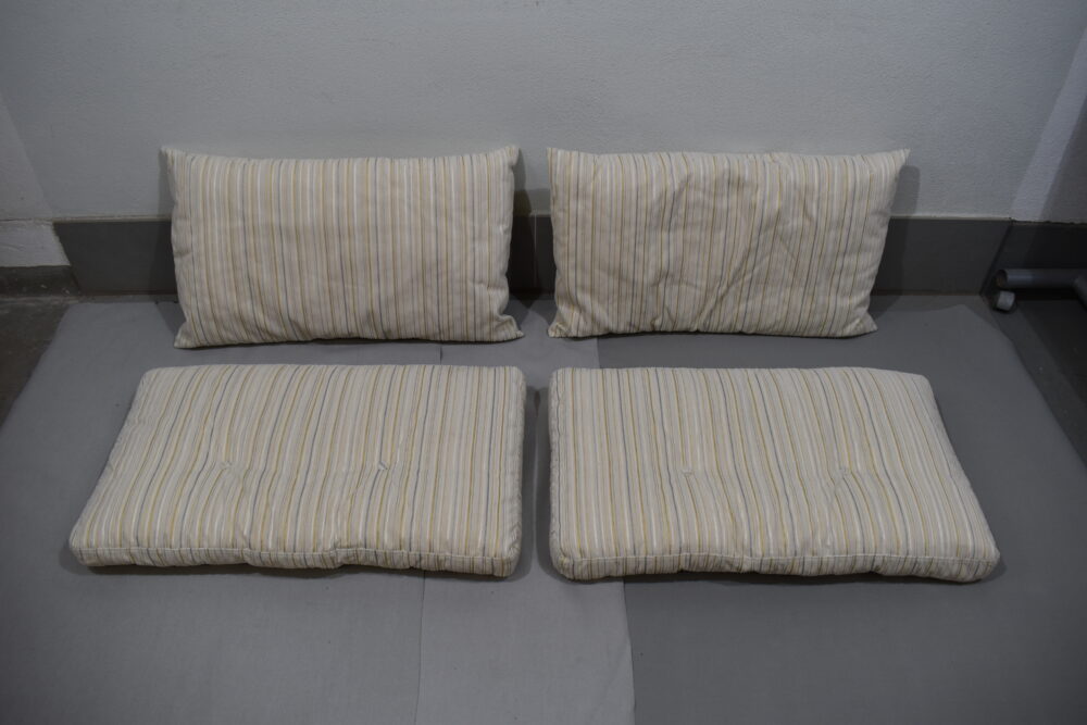 Polstersatz  / Kissensatz; beige gestreift – Bild 3