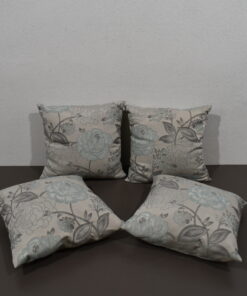 Alternative view of Kissen / Zierkissen-Set; grau/blau; 380x380mm Blumenmuster