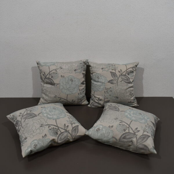Alternative view of Kissen / Zierkissen-Set; grau/blau; 380x380mm Blumenmuster