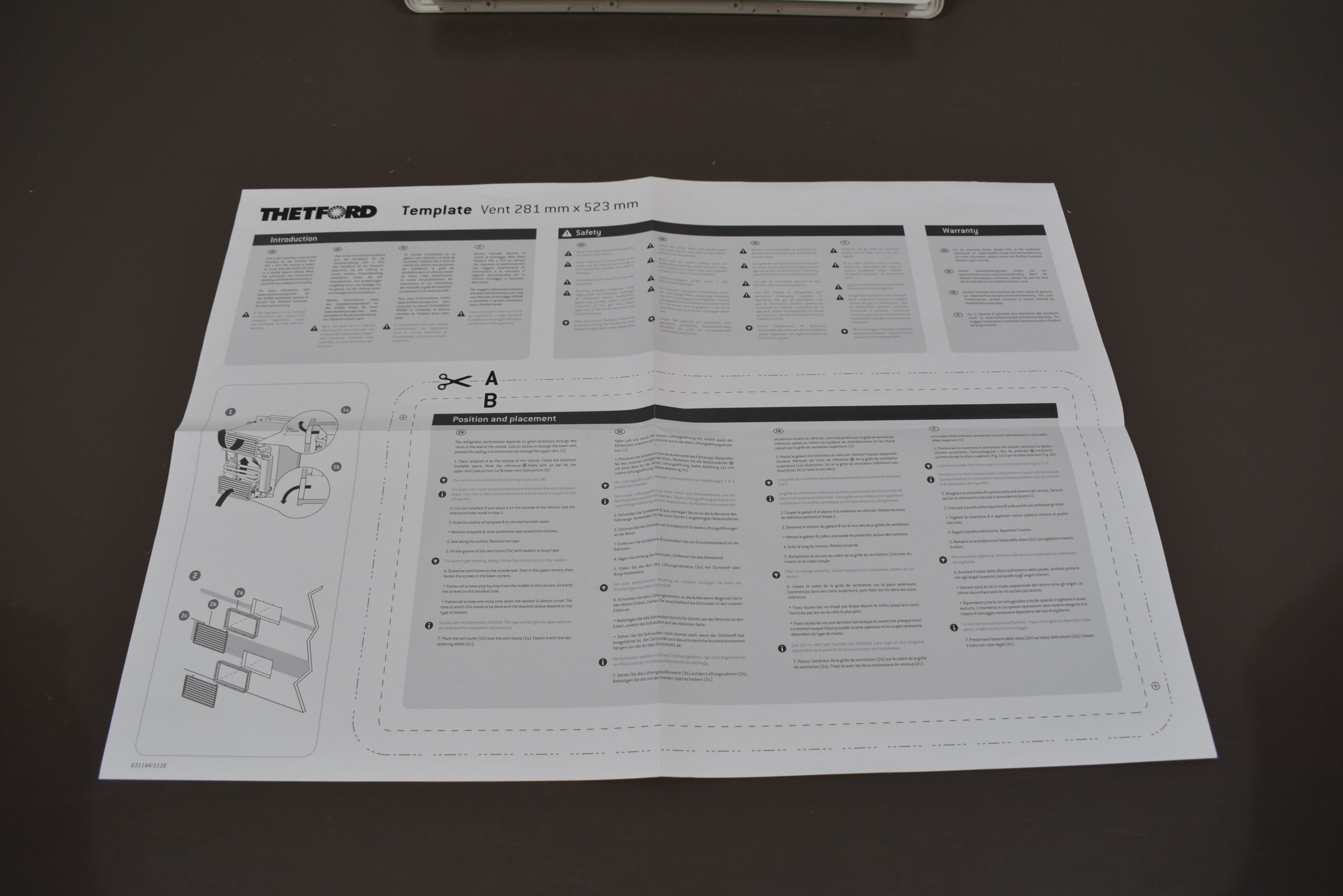 Thetford Vent Lüftungsgitter 281x523; weiß – Bild 5