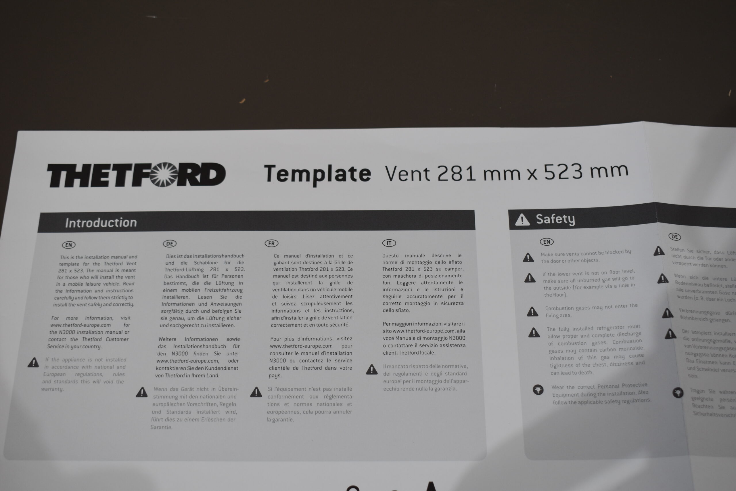 Thetford Vent Lüftungsgitter 281x523; weiß – Bild 6