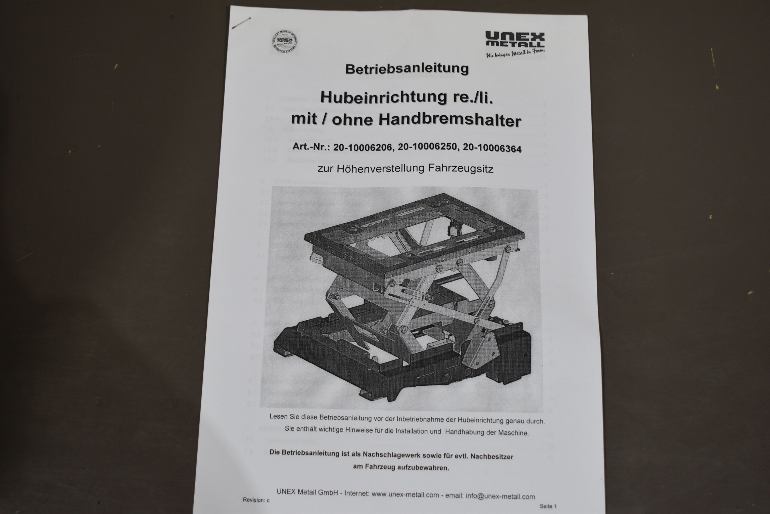 Hubeinrichtung für Ducato X250 Typ: SKA-01 – Bild 15