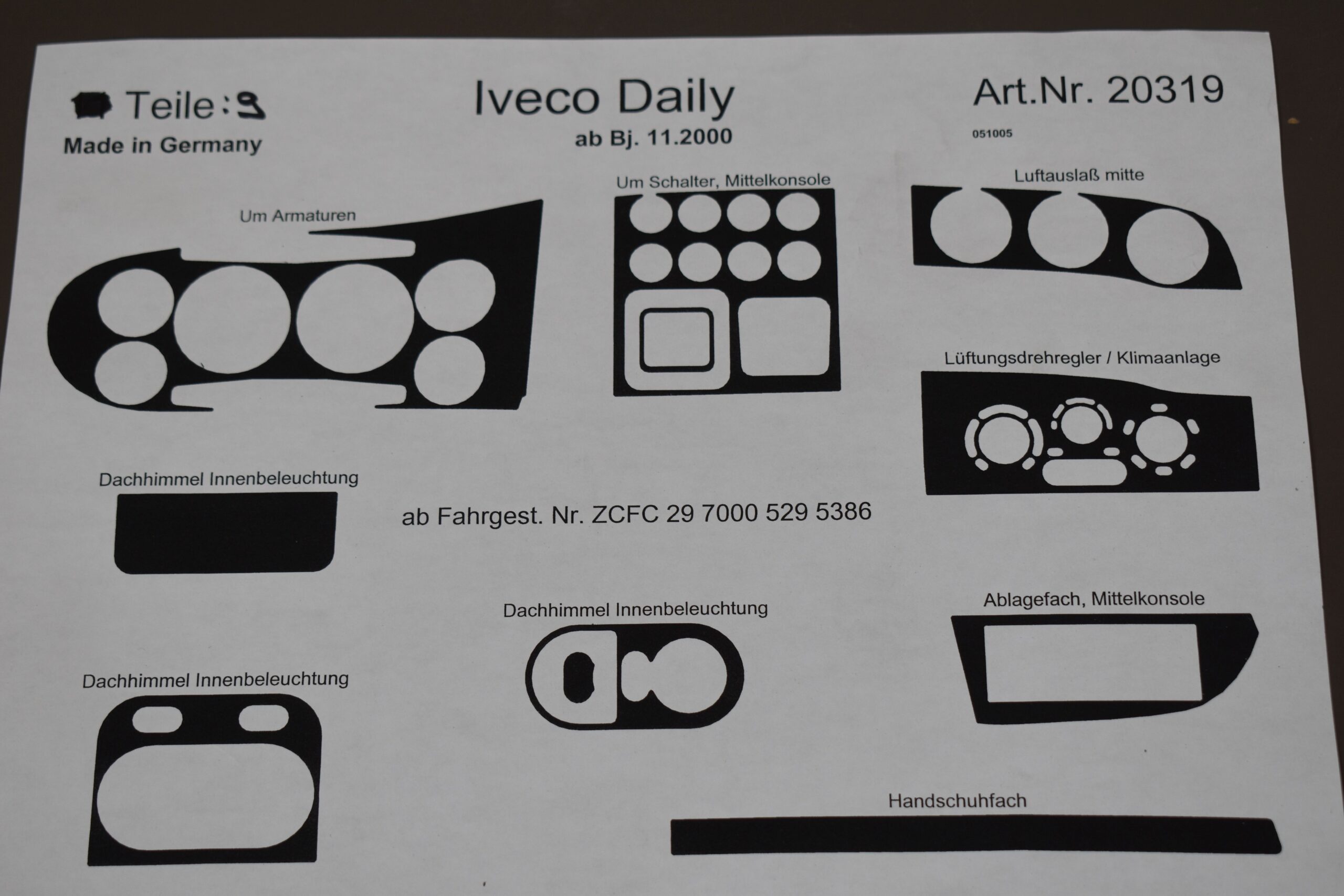 11 teiliges Dekor für Iveco Daily; ab BJ 11.2000 – Bild 8