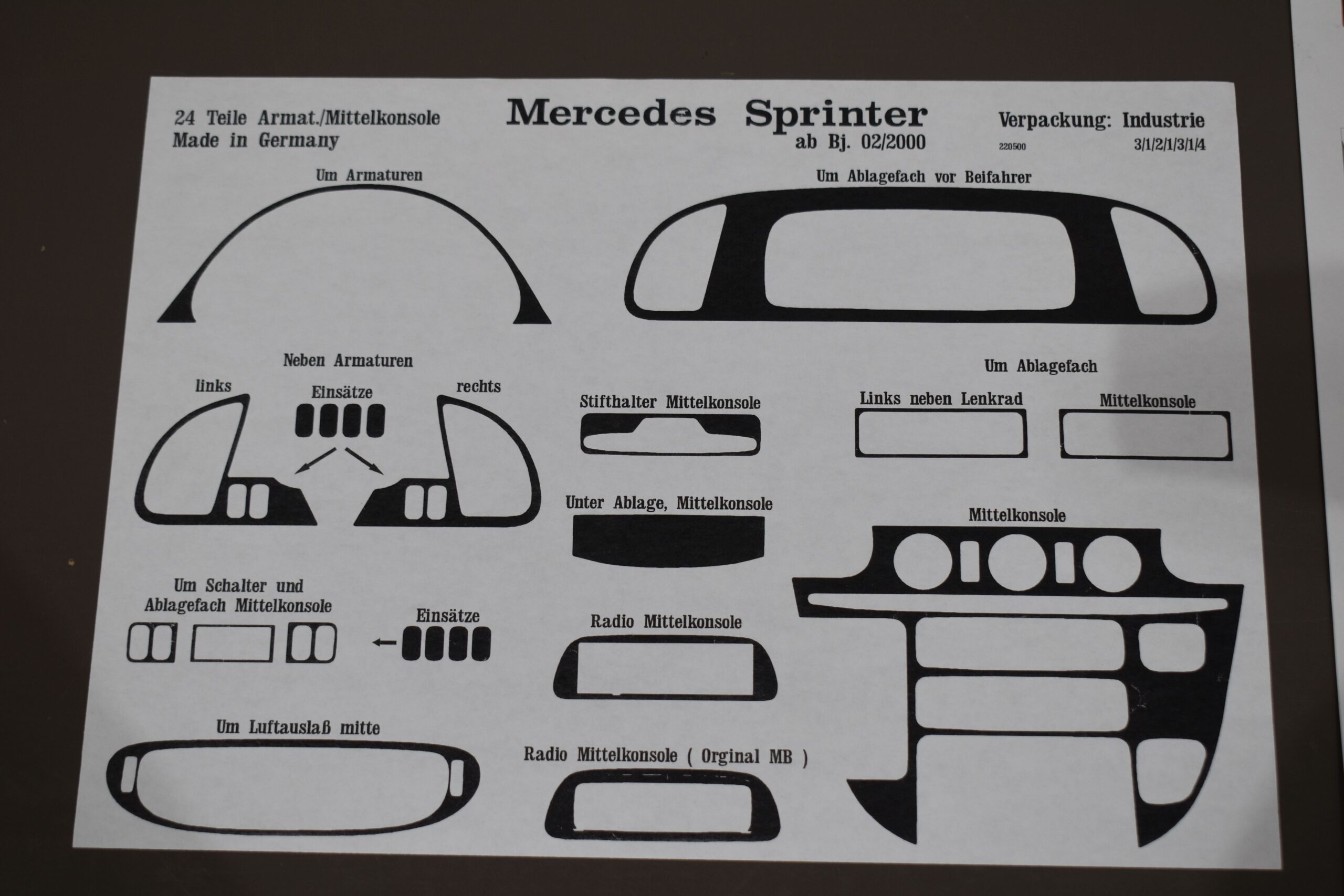 24 teiliges Dekor Set für Mercedes Sprinter ab Bj. 02.2000 – Bild 7