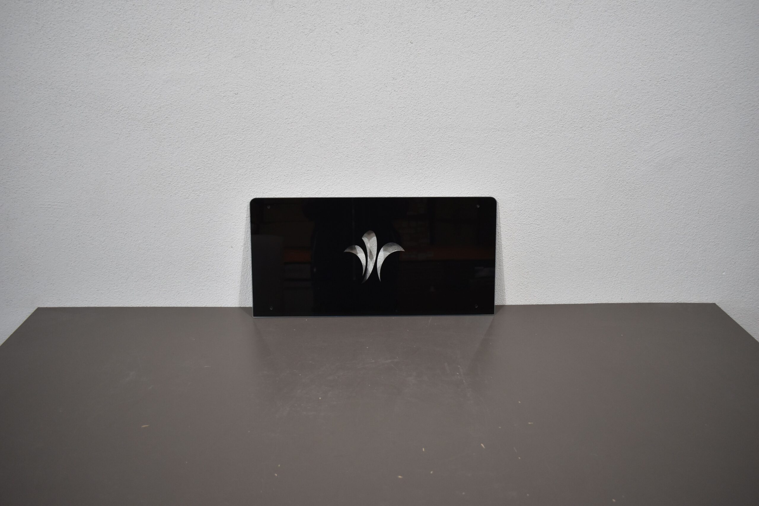 Niesmann und Bischoff Glas-Spritzschutz mit Lilie; schwarz: 250x505mm