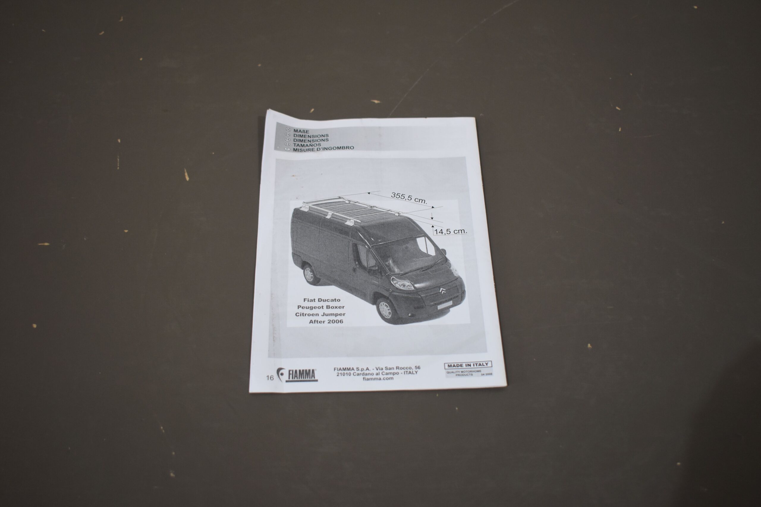 Fiamma Roof Rail Dachreling; Fiat Ducato; Art. Nr.: 05808-01