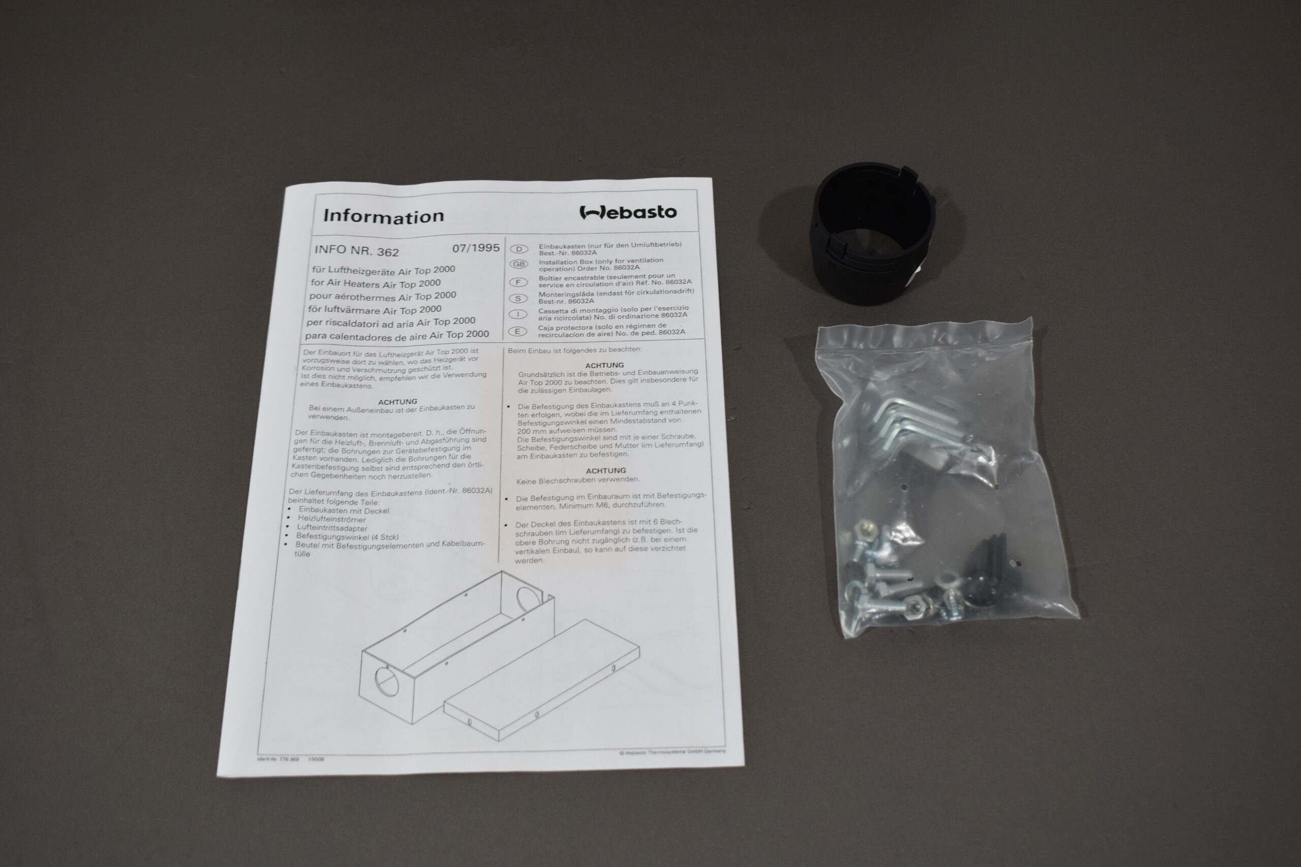 Webasto Unterflur Einbaukasten für Luftheizgerät Air Top 2000 – Bild 14