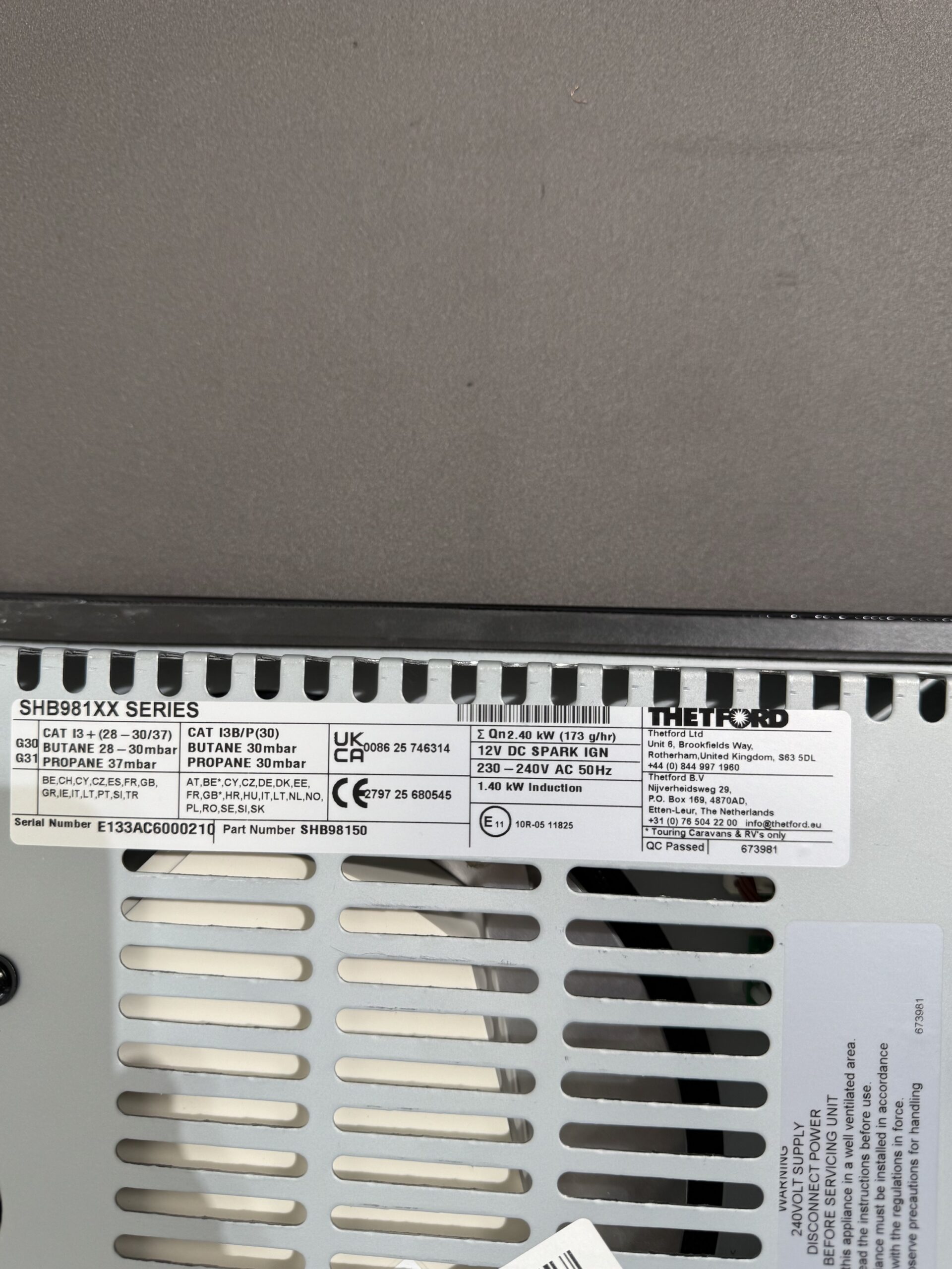 Thetford Gaskocher mit Induktionsfeld SHB981XX – Bild 4