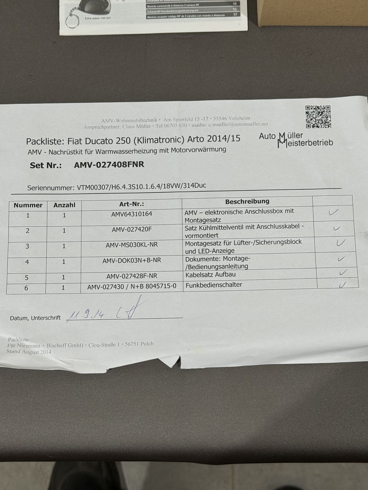 AMV Nachrüstkit für Warmwasserheizung mit Motorvorwärmung Fiat Ducato 250 – Bild 4