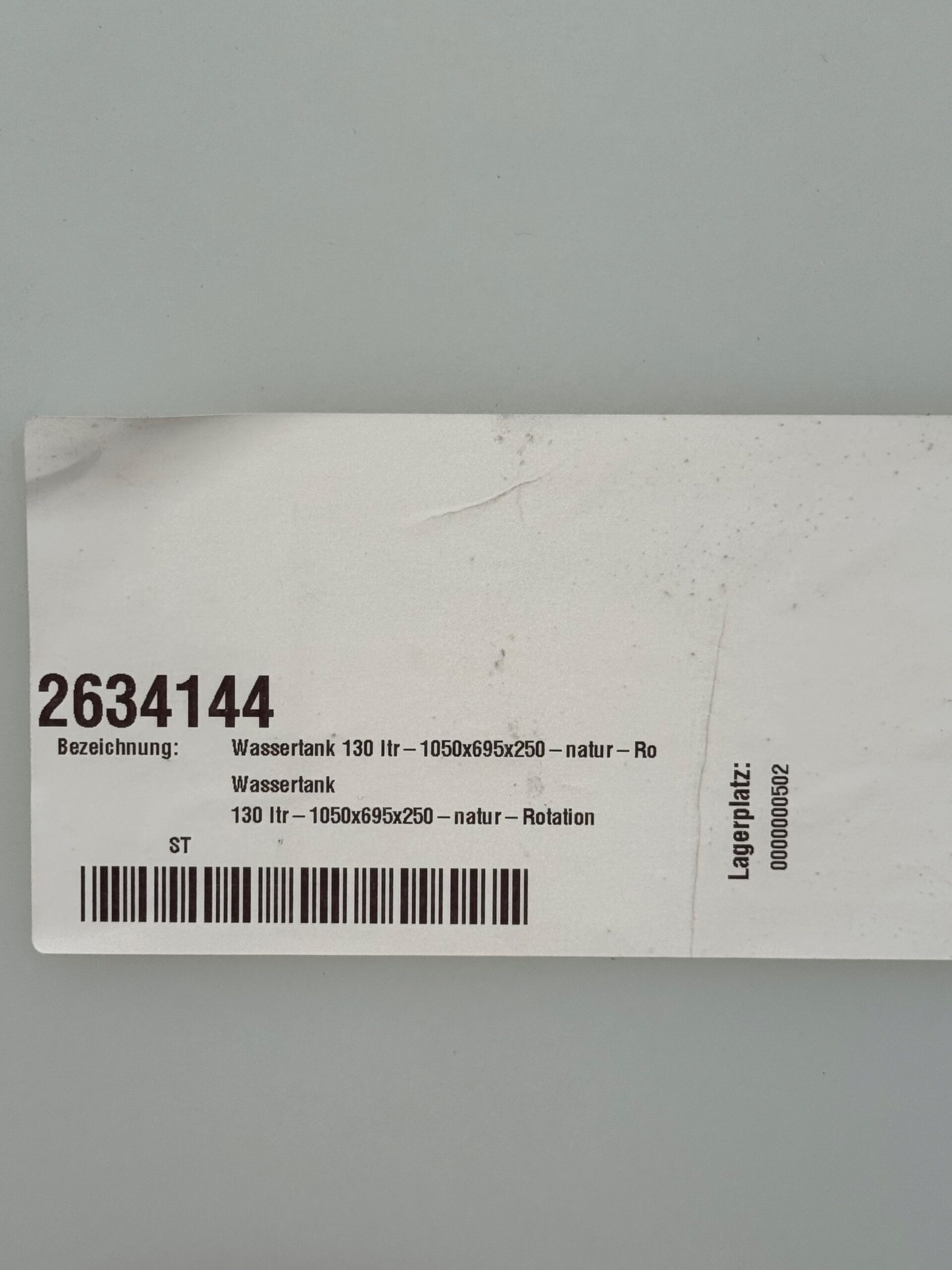 Niesmann + Bischoff Wassertank 130 Liter 1050x695x250 – Bild 3