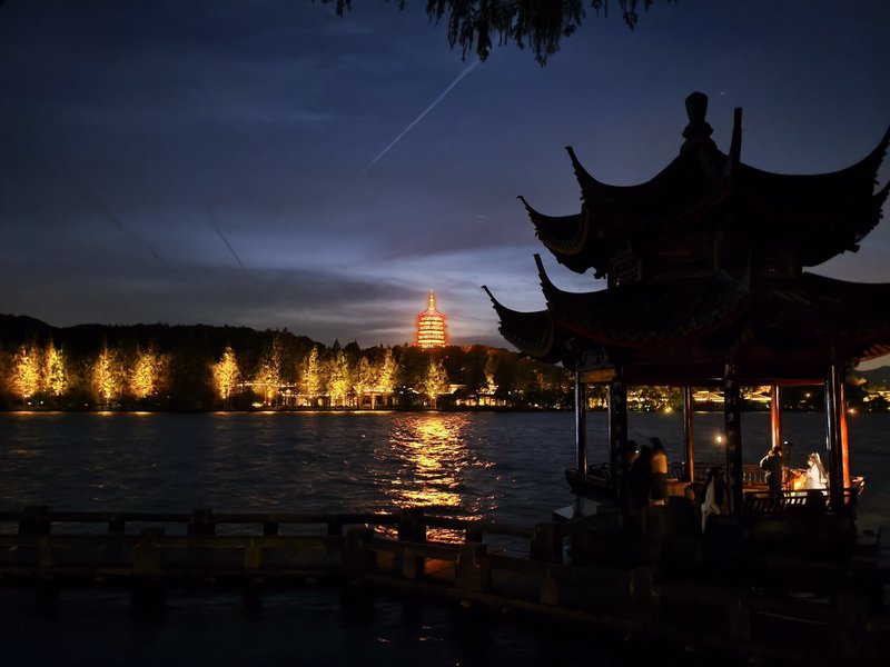 West Lake by night