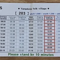 Yangdong Bus Schedule (KJM)