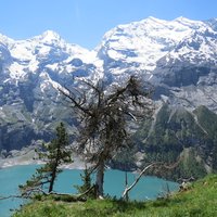 Swiss Alps Oeschinen Lake and High Alps