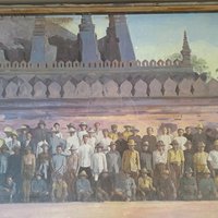 The workers renovating the Wat early 20th century PC